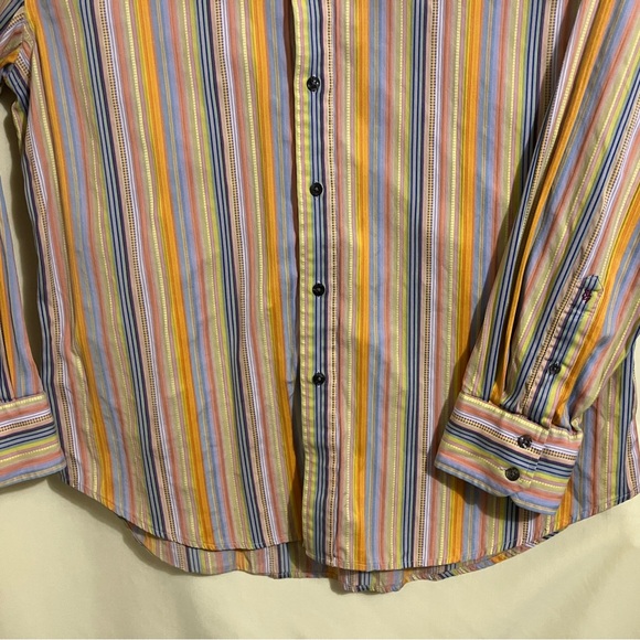 Robert Graham Men's Multicolor Flipped Cuff Long Sleeve Button Up Shirt Size 2XL - Picture 3 of 11